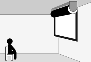 スクリーンの天井付け