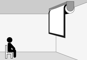 天井付け　視聴面外巻き