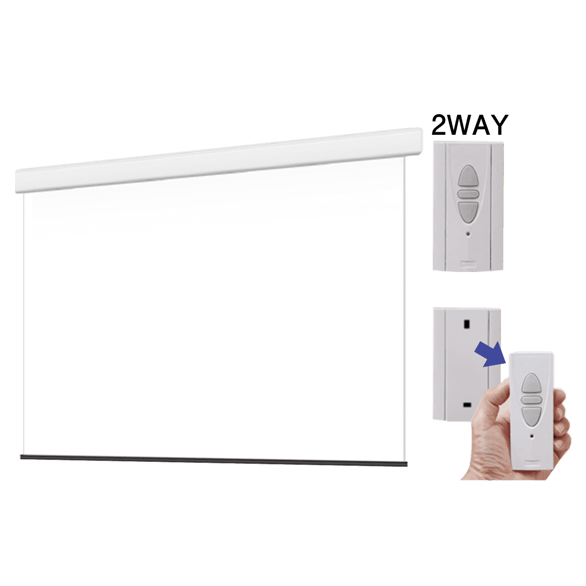 遠距離操作(壁リモコン) 電動16:9（ワイド）マスクフリー　プロジェクタースクリーン