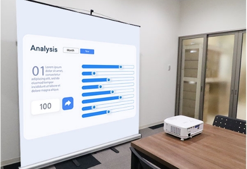 オフィスの会議室でさっと設置