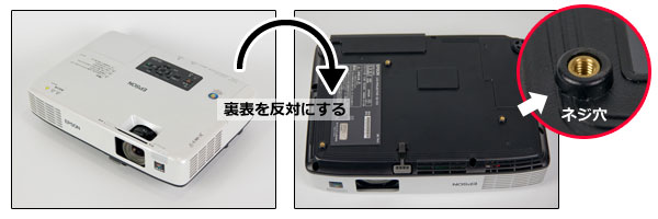 プロジェクターのネジ穴