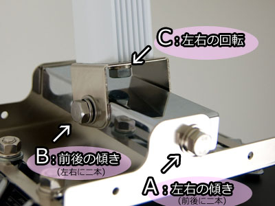 角度調整用ネジ